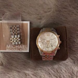 Michael Kors unisex Lexington two toned watch